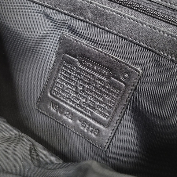 COACH Black Canvas Leather Crossbody Shoulder Laptop Bag N9J2L-5118 - Picture 4 of 7